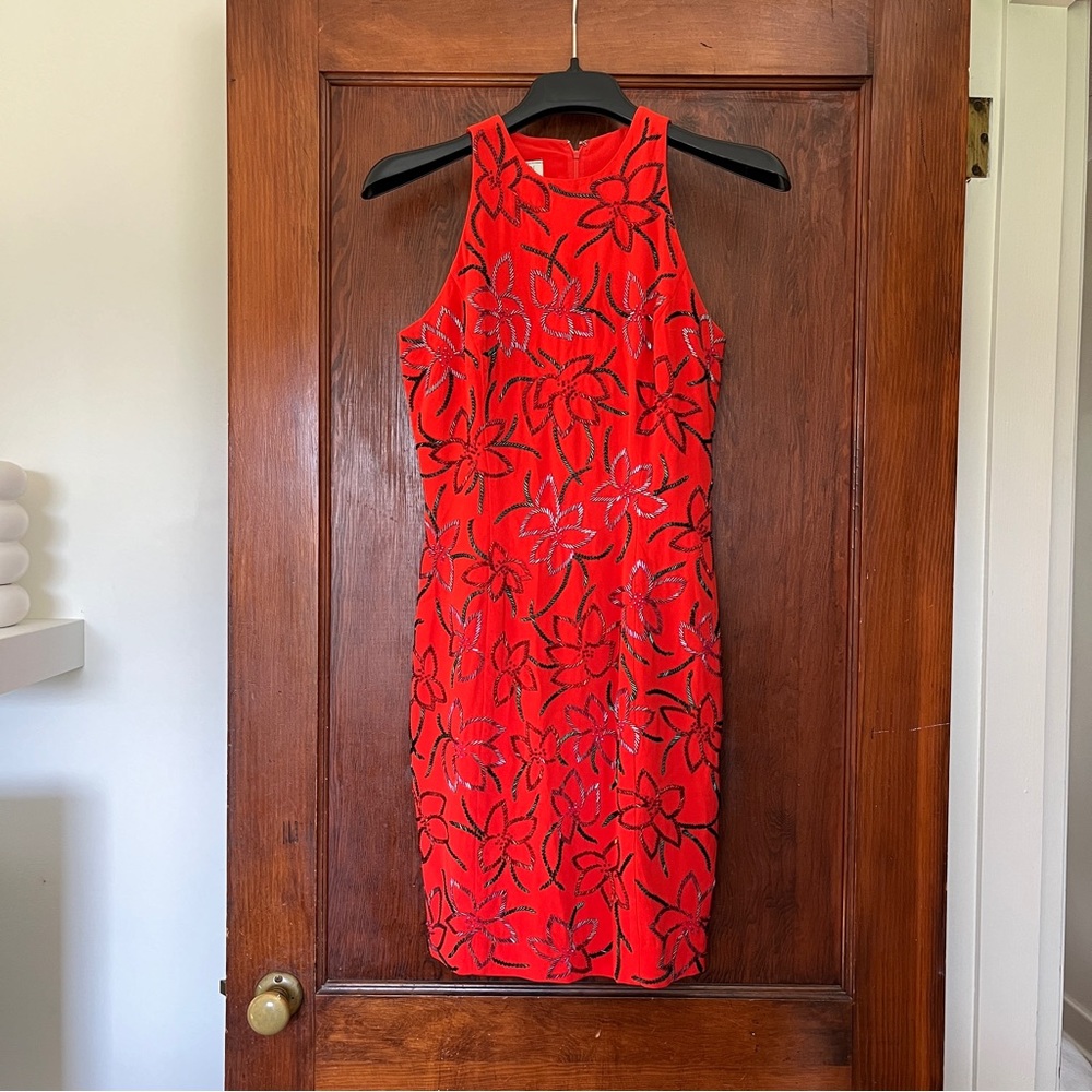 Vintage Carmen Marc Valvo Beaded Shift Dress